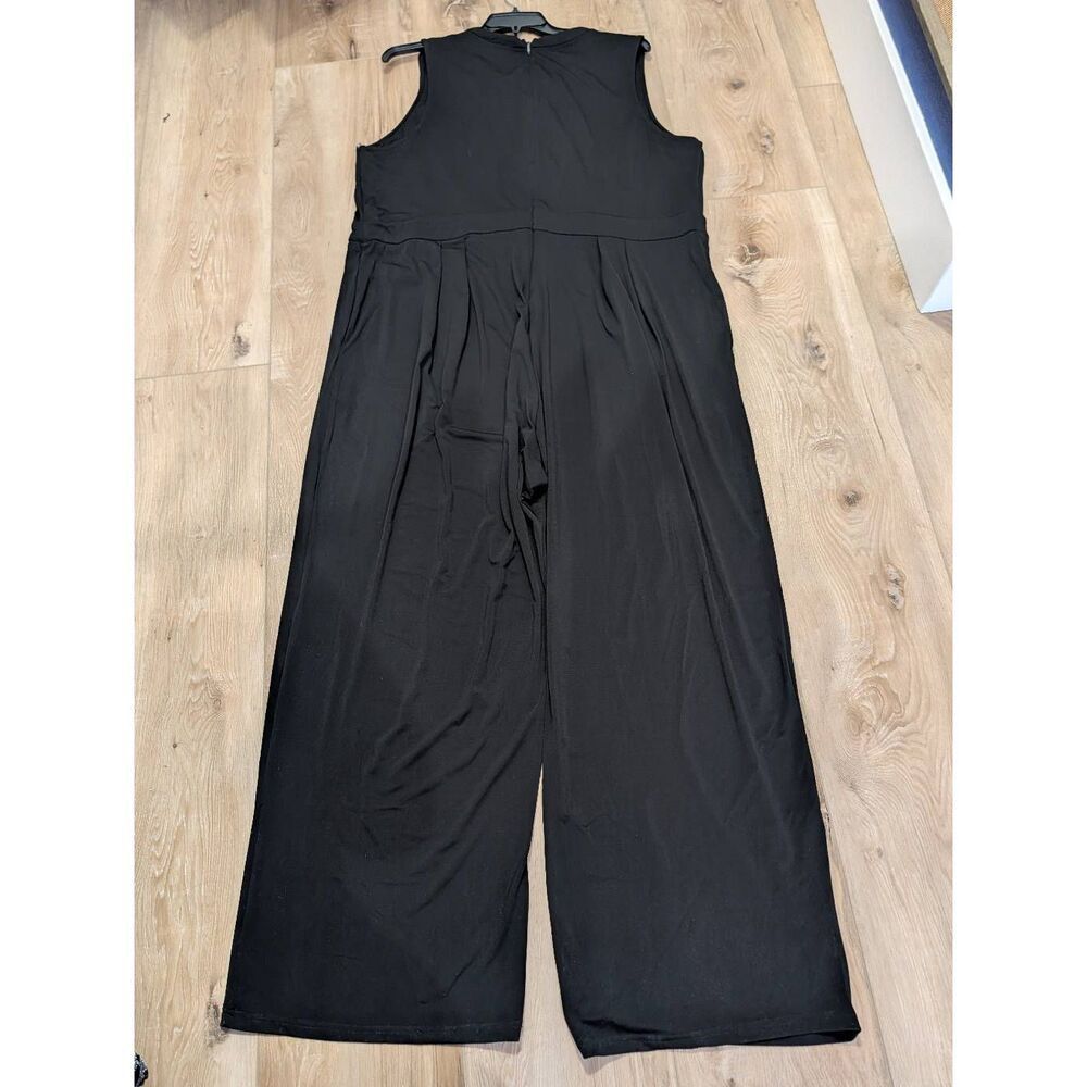 City Chic Angular Wide Leg Jumpsuit Black Plus 22 3X Pockets NWOT Formal Wedding - Picture 6 of 16